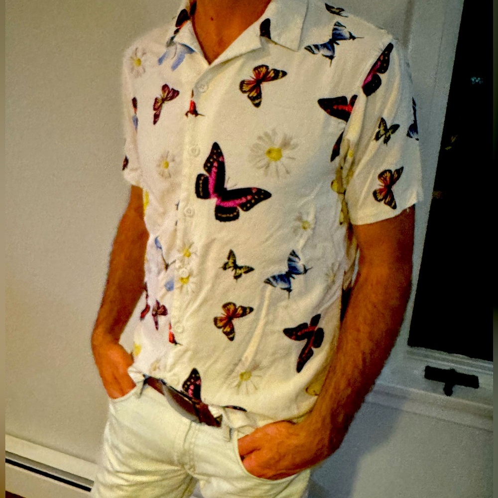 Vintage Button Down: Butterfly Guy
